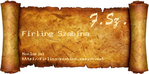 Firling Szabina névjegykártya